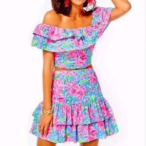 Lilly Pulitzer Mayslie Ruffle 2 Piece Top & Skirt